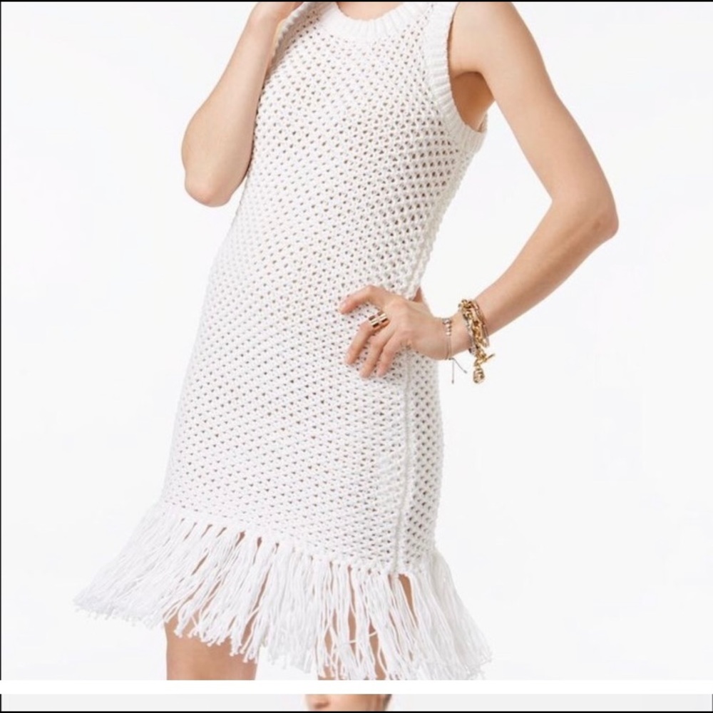 Michael Kors crocheted white fringe dress - Picture 3 of 8